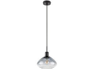 5996595720216 - 72021 Hängeleuchte dvora Metall mattschwarz Glas getönt E27 1 x max40W H150cm Ø22cm dimmbar - Rabalux