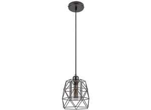 5996595721114 - 72111 Hängeleuchte emrys Metall mattschwarz Glas getönt E27 1 x max40W H180cm Ø20cm dimmbar - Rabalux