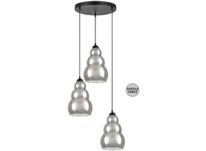 5996595722135 - 72213 Hängeleuchte salvatore E27 3x max40W Metall schwarz Glas getönt B35cm H190cm Ø20cm dimmbar - Rabalux