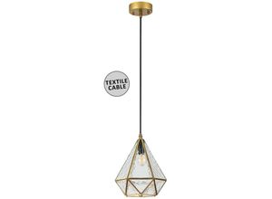 5996595722456 - 72245 Hängeleuchte norah E14 1x max40W Metall gold Glas transparent H120cm Ø21cm dimmbar - Rabalux