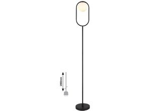 5996595740290 - 74029 Stehleuchte ghita E27 1x max20W Metall schwarz Glas weiß B21cm H170cm Ø15cm mit Schalter - Rabalux