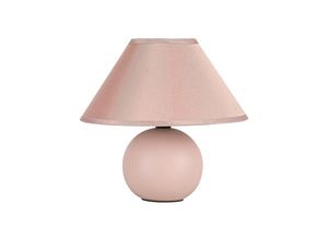 5998250321455 - 2145 Tischleuchte Ariel aus Keramik Textil rosa 1x E14 max 40W H19cm Ø20cm mit eingebautem Schalter - Rabalux