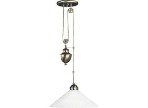 5998250327068 - 2706 Hängeleuchte Marian aus Metall Glas bronzefarben  weiß E27 1x max 100W Ø39cm H185cm höhenverstellbar dimmbar - Rabalux