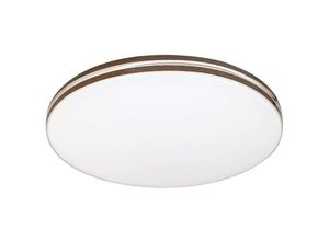 5998250327631 - 2763 LED Deckenleuchte Oscar aus Metall Kunststoff weiß  Walnuss B35cm H6cm