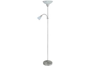 5998250340913 - 4091 Stehleuchte Harmony lux aus Metall Glas satinfarben chrom  weiß Muster Ø285cm H1775cm mit eingebautem Schalter - Rabalux