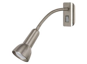 5998250356723 - 5672 Wandleuchte Anja mit Flexarm aus Metall u Metall satin chrom L18cm B65cm H25cm mit Schalter