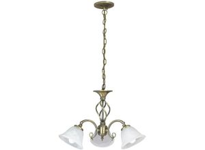 5998250371337 - Licht-erlebnisse - Rabalux 7133 Pendelleuchte Beckworth aus Metall Glas bronzefarben  Reisstein Glas Ø60cm H34cm