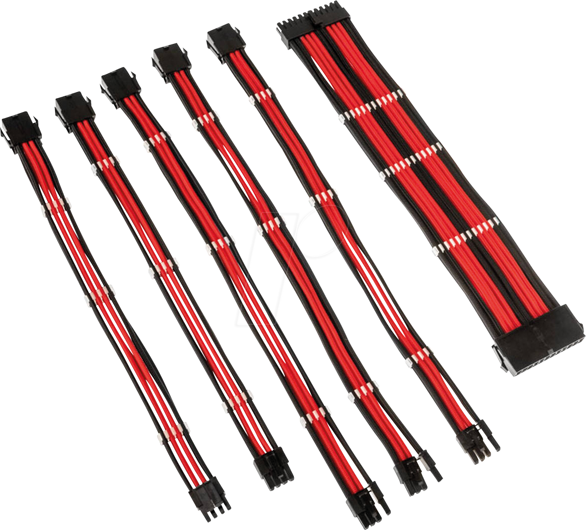 5999094004764 - 04764 - Kolink Core Adept Kabelset - schwarz rot 5999094004764 - 04764 - Kolink Core Adept Kabelset - schwarz rot