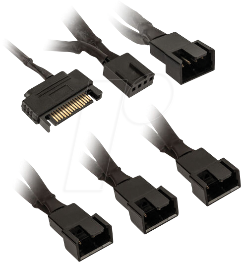 5999094005297 - 05297 - Kolink 1-4 PWM Lüfter Splitterkabel - 35 cm geflochten schwarz 5999094005297 - 05297 - Kolink 1-4 PWM Lüfter Splitterkabel - 35 cm geflochten schwarz