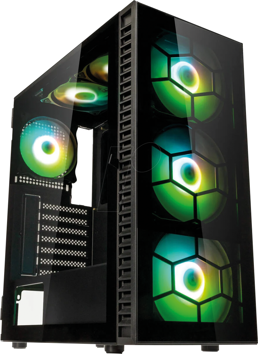 5999094006454 - 06454 - Kolink Observatory HF Plus Glas ARGB Midi-Tower - schwarz