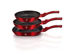 5999108407499 - Berlinger Haus BH 1289NF Burgundy Collection Bratpfannen Set 3-tlg in Rot mit Grillpfanne