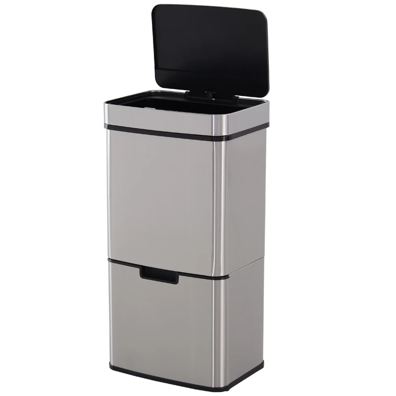 6011603120129 - Abfallbehälter - 3 Fächer - Inkl Sensor - Edelstahl