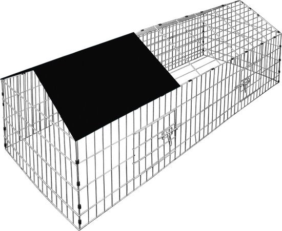6011623315369 - Kaninchenhaus Freilandhaus Nagerhaus - 180x75x75cm - inkl Sonnenschirm - Schwarz 6011623315369 - Kaninchenhaus Freilandhaus Nagerhaus - 180x75x75cm - inkl Sonnenschirm - Schwarz