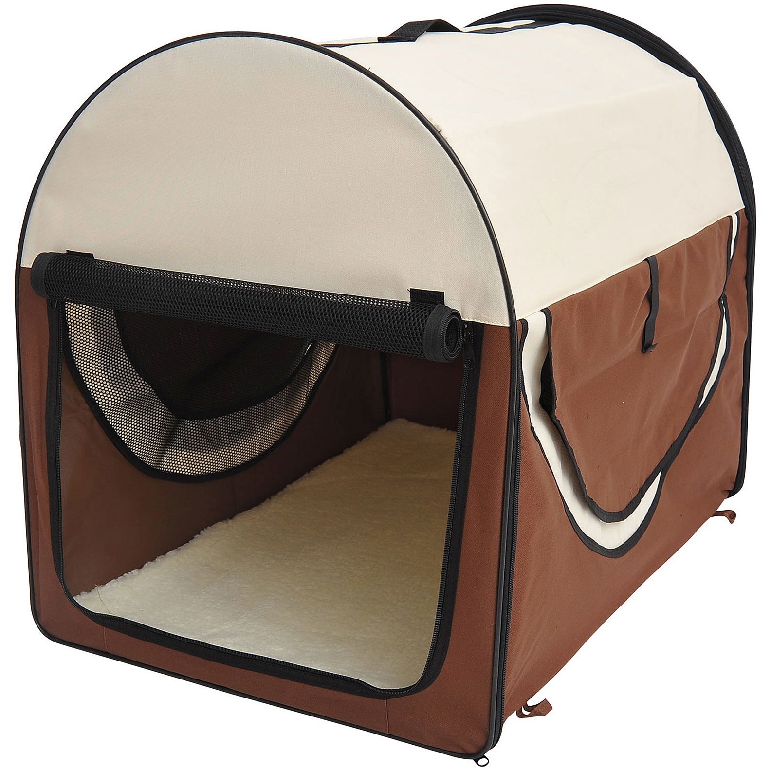 6013726596553 - Hundetransporttasche faltbar braun creme Größe XXL 97 x 71 x 76cm