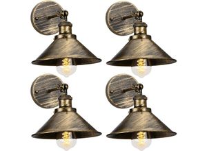 6033797018402 - Axhup - 4er Wandleuchte Vintage Industrielle Wandlampe aus Metall mit Ø22cm Lampenschirm für Schlafzimmer Wohnzimmer Esszimmer (Bronze)