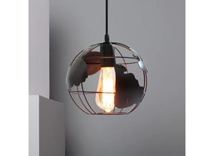 6033797035928 - Axhup - Pendelleuchte Vintage Stil-Industri Hängeleuchten im Ø20 cm Globus Design Decken Lampe Kugel E27 für Wohnzimmer Esszimmer Flur Schwarz