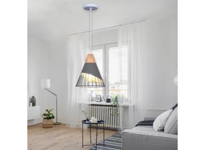 6033797036215 - Hängelampen Industriell Käfig aus Eisen und Holz Pendelleuchten Kreativer Moderner in Badmintonform Deckenlampen E27 für Wohnzimmer Esszimmer