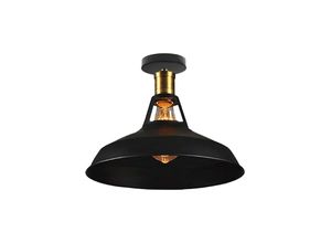 6033797090729 - Axhup - Deckenlampe 27cm Deckenleuchte Industriell Vintage Eisen Lampenschirm Schwarz Lampe für Flur Balkon Treppe - 1 Pack