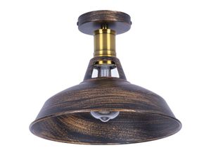 6033797090866 - Axhup - Deckenlampe Industriell Vintage Deckenleuchte Eisen 27cm Lampenschirm Bronze Lampe für Flur Balkon Treppe - 1 Pack