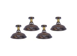 6033797090897 - Axhup - Deckenlampe Industriell Vintage Deckenleuchte Eisen 27cm Lampenschirm Bronze Lampe für Flur Balkon Treppe - 4 Pack