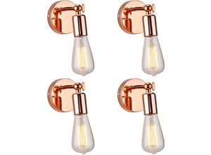 6033797091917 - Axhup - Wandleuchte Moderne 180 Degree Einstellbar Einfach Wandlampe aus Metall für Schlafzimmer Wohnzimmer Esszimmer Roségold 4PCS