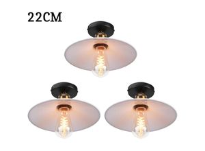 6033797092945 - Axhup - Pendelleuchte Weiß Hängelampe mit Ø22cm Lampenschirm Kronleuchter Art Edison Lampe E27 Fassung für Loft Wohnzimmer Esszimmer 3PCS