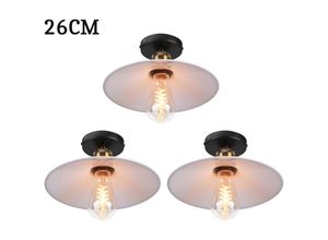 6033797093027 - Axhup - Pendelleuchte Weiß Hängelampe mit Ø26cm Lampenschirm Kronleuchter Art Edison Lampe E27 Fassung für Loft Wohnzimmer Esszimmer 3PCS