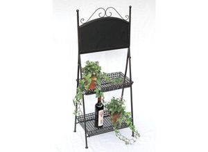 6035881308376 - Blumentreppe Metall 108 cm Blumenständer 130837 mit Kreidetafel Pflanzentreppe Blumenbank Pflanzentisch Blumenregal Blumenhocker - Dandibo