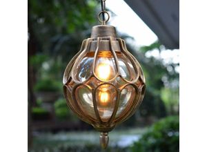 6089639366194 - Longziming - Hängende Laterne für den Außenbereich wasserdichte hängende Deckenleuchte mit Glaskugel postmoderne Lampen für Restaurant Bar Küche