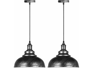 6089639366224 - 2er Set Industrie Pendelleuchte Kronleuchter Vintage E27 Retro Metall Deckenleuchte für Küche Esszimmer Wohnzimmer Restaurant Durchmesser 29cm