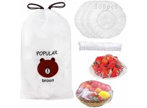 6089639366323 - longziming 100 Stück Frischhaltebeutel elastische Aufbewahrungsabdeckungen für Gemüse oder Obst wiederverwendbare Aufbewahrungsbeutel elastische