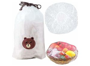 6089639366385 - 100 Stück Frischhaltebeutel Frischhaltebeutel zum Auflegen auf Teller und Schüsseln Frischhaltebeutel für Reste Elastische wiederverwendbare