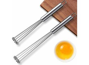 6089639369966 - Longziming - Manueller Schneebesen Schneebesen aus Edelstahl zum Kochen Schneebesen Edelstahl-Küchenbesen für Saucenkochmixer Rühren Kochen 2