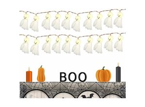 6089639382729 - Longziming - Halloween Skull Lichterketten Halloween-Totenkopf-Lichterketten mit 2 Modi (durchgehend blinkend) 20 batteriebetriebene