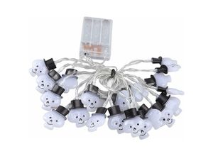 6089639382798 - 3M Lang 2 Beleuchtungsmodi 20LED Schädelkopf Lichterkette Halloween Lichterketten Urlaub Horror Geist Schwarzer Hut Dekorative Lichter - Longziming