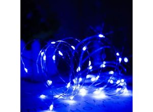 6089639385065 - Blaue LED-Lichterketten batteriebetrieben 50 Mikro-LED-Lichter für Hochzeit Party Weihnachten Zuhause drinnen und draußen Kupferdraht