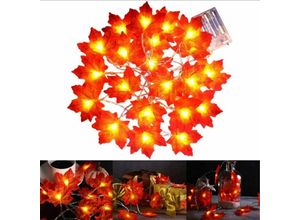 6089639385379 - Maple Leaf Lichterketten 6M 50 led Herbstblatt Lichterketten für Halloween Weihnachtsdekoration Thanksgiving Dekoration Wanddekoration - Longziming