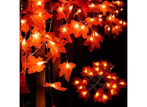 6089639385423 - Maple Lights6m 40 led Maple Leaf LichterkettenAhornblatt LichterkettenHerbst LichterkettenFür ThanksgivingHalloweenWeihnachtenWohnkultur