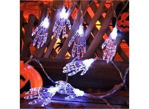 6089639385935 - Solar Halloween Lights Ghost String Lights Skeleton Hand Skeleton Kürbis Ghost Festival Dekoration Licht (kaltes Weiß) - Longziming