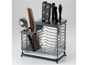 6089639500659 - Besteckhalter Abtropffläche Besteck-Organizer Metall-Organizer Aufbewahrungsorganisator Küchenutensilien Utensilienbehälter für Messer Löffel