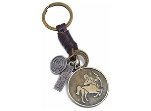 6089639501618 - Schütze Schlüsselanhänger 12 Sternbilder Paar Schlüsselanhänger Geldbörse Charm Dekor Anhänger Kreative Handtasche Dekor Leder + Legierung 38 3 cm