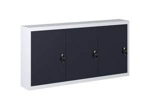 6090177059806 - Longziming - Wand-Werkzeugschrank Industriedesign Metall Grau und Schwarz