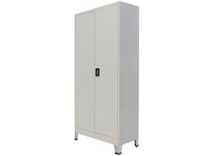 6090177099154 - Longziming - Büroschrank mit 2 Türen Stahl 90x40x180 cm Grau