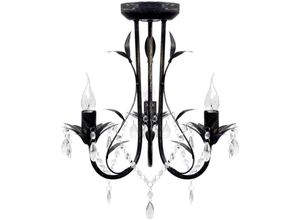 6090177112891 - Longziming - Decknlampe Art Novau mit Kristallperlen 3 x E14