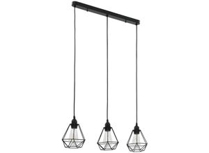 6090177212980 - The Living Store Deckenleuchte mit Diamant-Design Schwarz 3 x E27 Glühbirnen - Lampen