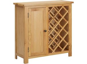 6090177265184 - Longziming - Weinschrank für 11 Flaschen 80 x 32 x 80 cm Eiche Massivholz