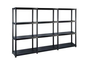 6090177320715 - Longziming - Lagerregal mit 4 Böden Schwarz 183x305x130 cm Kunststoff