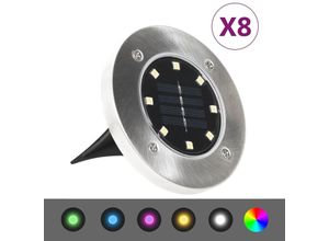 6090177549437 - Vidaxl - Solar-Bodenleuchten 8 Stk LED-Leuchtmittel rgb Farbe