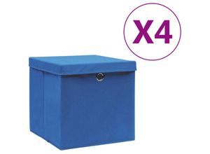 6090177585886 - Longziming - Aufbewahrungsboxen mit Deckeln 4 Stk 28x28x28 cm Blau