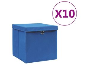 6090177585909 - Aufbewahrungsboxen mit Deckeln 10 Stk 28x28x28 cm Blau